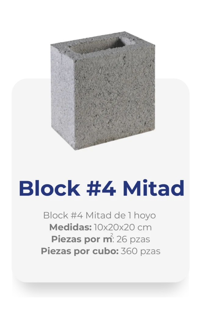 Block de concreto #4 Mitad